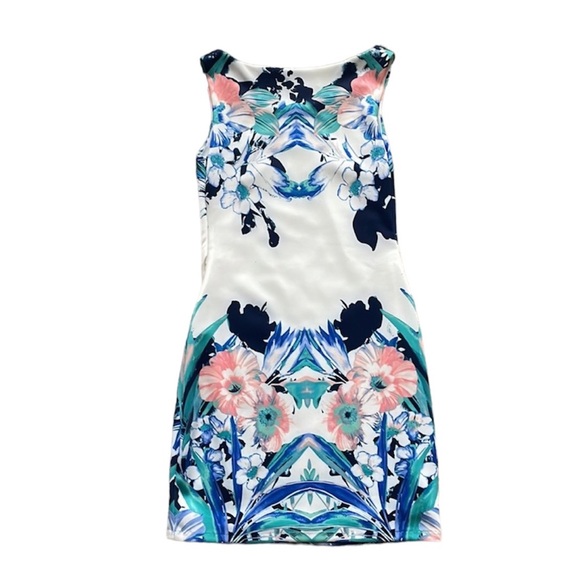 Sangria Ocean Colors Flower Print Dress - Picture 5 of 7